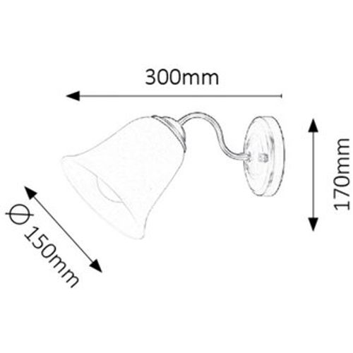 Rabalux Fabiola zidna lampa,E27 1x40W, bela/opal Klasična rasveta slika 4