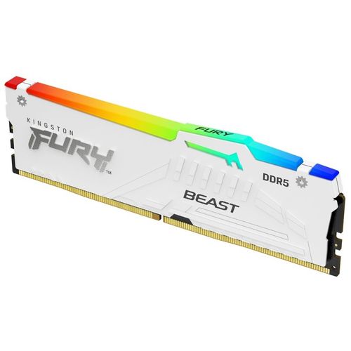 KINGSTON DIMM DDR5 32GB 5200MT/s KF552C36BWEA-32 Fury Beast RGB White Expo slika 1