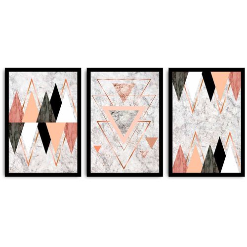 3PSCT-03 Multicolor Decorative Framed MDF Painting (3 Pieces) slika 2