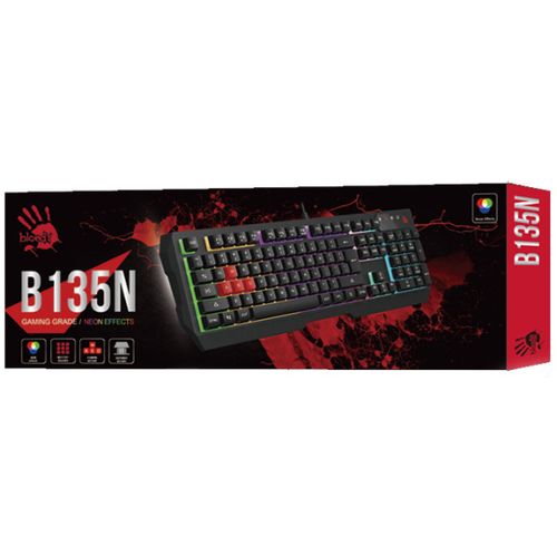 A4-B135N A4Tech Bloody Gejmerska svetleca tastatura(NEON LED), black, USB, US layout slika 5