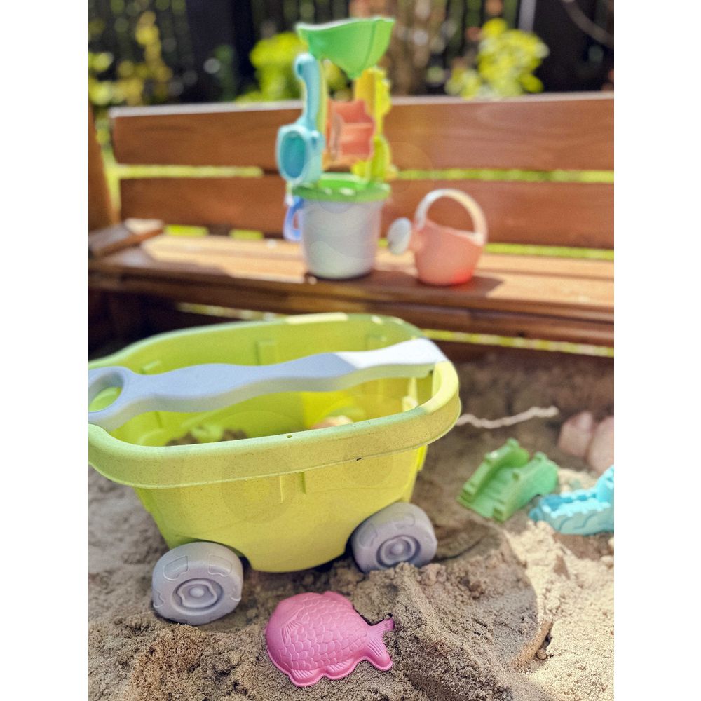Woopie green set pijeska s kolicima 13 kom. biorazgradiv organski materijal slika 3