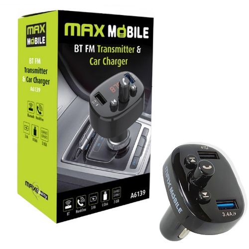 MaxMobile FM transmitter i Auto punjač A6139 2XUSB,3.4A slika 1