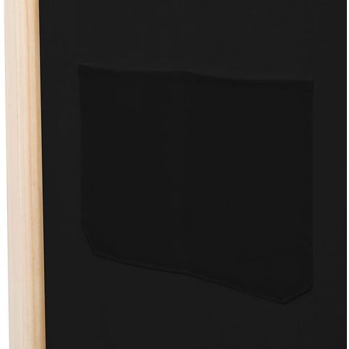 Sobna pregrada s 3 panela od tkanine 120 x 170 x 4 cm crna slika 7