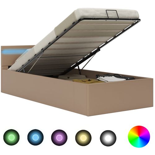 Hidraulični okvir za krevet LED boja cappuccina 90 x 200 cm slika 30