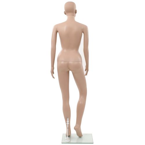 Seksi ženska lutka za izlog sa staklenim postoljem bež 180 cm slika 43