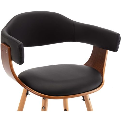 Blagovaonske stolice od umjetne kože i drva 2 kom crne slika 23