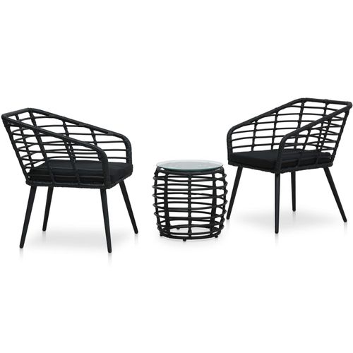 3-dijelni bistro set od poliratana crni slika 28