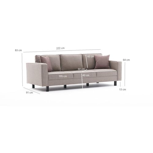 Atelier Del Sofa Trosjed, Krem, Kale Linen - Cream slika 7