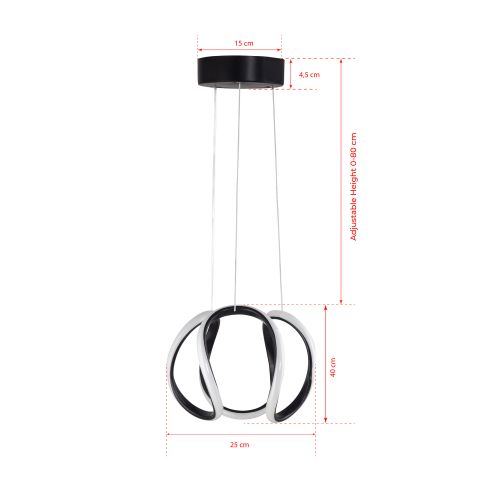 Venaticorus Black-White Light Black Chandelier slika 7