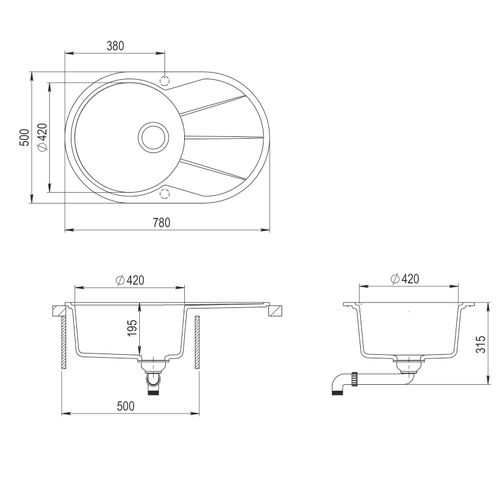 Sudoper Helika CLARUS SR101-AW Graphite slika 4