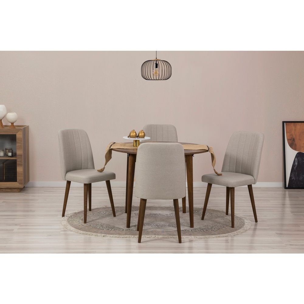 Vina 1005 - Set produžive stola i stolica od oraha (5 komada) slika 1