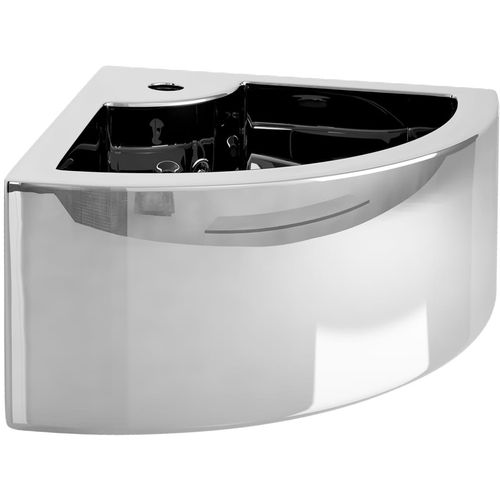 Umivaonik sa zaštitom od prelijevanja 45x32x12,5 cm keramički srebrni slika 11