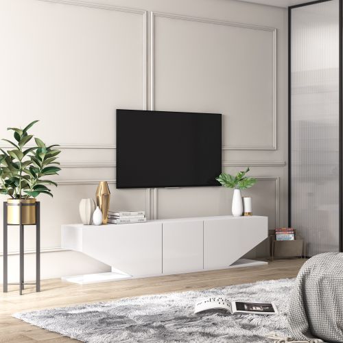 Hanah Home TV Stalak Diamond White slika 1