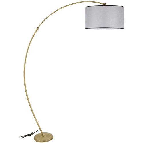 Mısra Eskitme Lambader Silindir Açık Hasır Gri Abajurlu Light Grey Floor Lamp slika 1