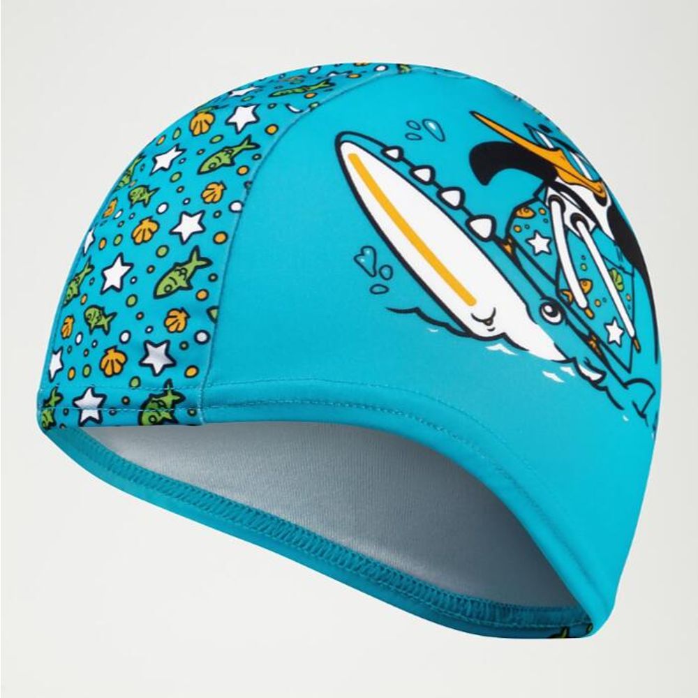 Speedo Dječija kapa za plivanje PRINTED POLYESTER CAP IU Blue/Green slika 1