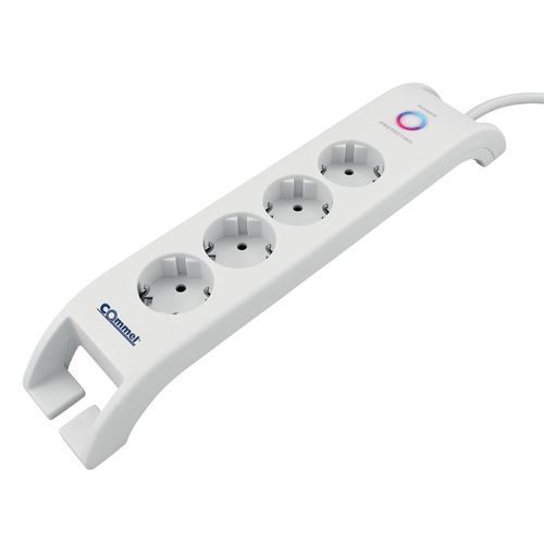 Četverostruka prenosiva utičnica + 2xUSB-A, 16 A 250 V ~ 3680 W s prenaponskom zaštitom, bijela, H05VV-F 3G1,5 / 2 m slika 1