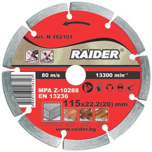 RAIDER Dijamantna rezna ploča 115x22.2 mm, RD-DD01