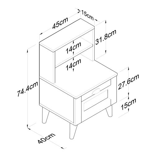 Hanah Home BD105 - 2785 Beli Noćni Stočić slika 10