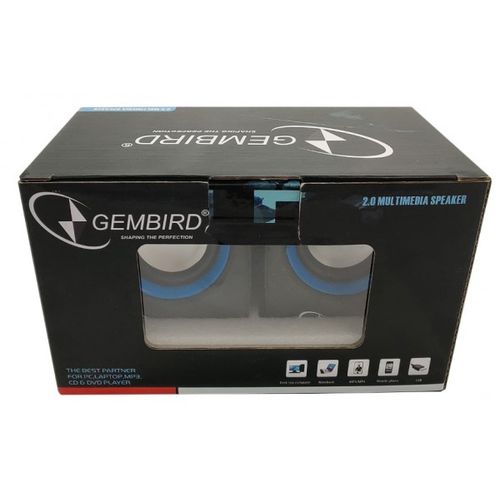 SPK-111 ** Gembird Stereo zvucnici Blue/black, 2 x 3W RMS USB pwr, 3.5mm kutija sa prozorom (379) slika 3