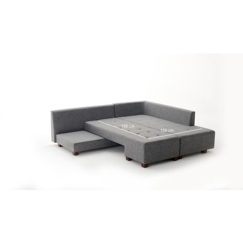 Atelier Del Sofa Kutna garnitura na razvlačenje, Sivo, Manama Corner Sofa Bed Right - Grey slika 8