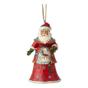 Lapland Santa With Bells Hanging Ornament Figure
