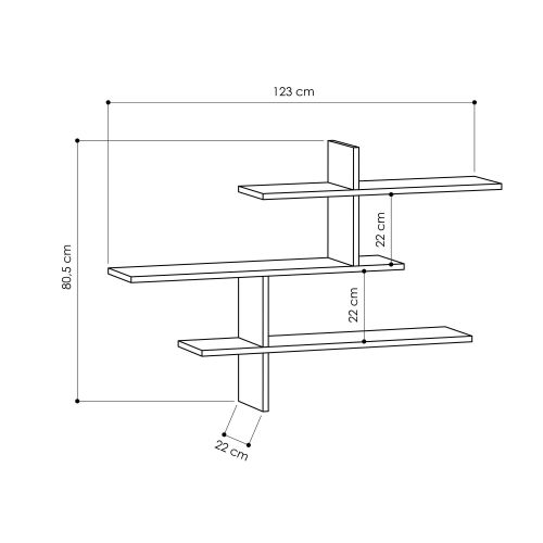 Leo - White White Wall Shelf slika 4