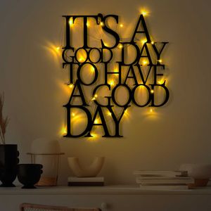 Decorative metal wall accessory Its A Good Day To Have A Good Day 187, colour: black