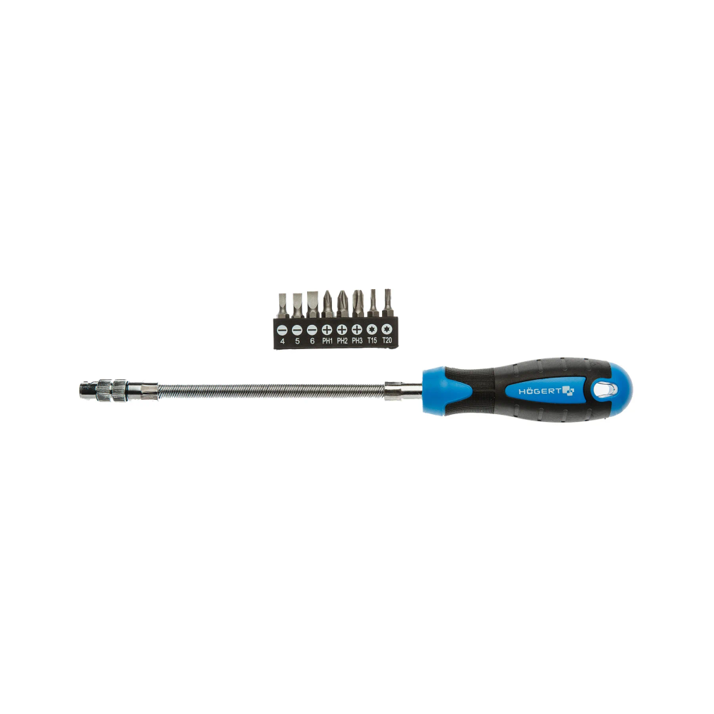 Högert Set odvijač s fleksibilnim vrhom 1/4" i bitovima, 9-dijelni slika 2
