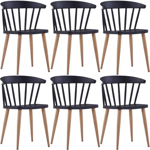 Blagovaonske stolice 6 kom crne plastične slika 31
