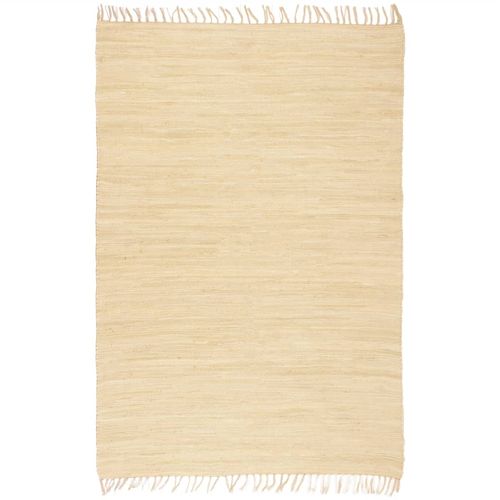 Ručno tkani tepih Chindi od pamuka 200 x 290 cm krem boje slika 23
