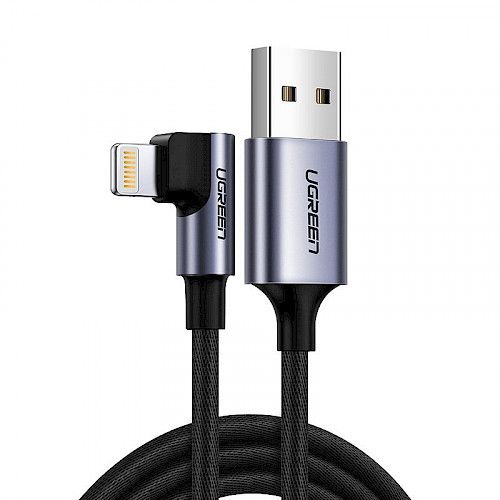 Kabel UGREEN, kutni Lightning na USB 2.0 A (M), kutni 90°, crni, 1m slika 1