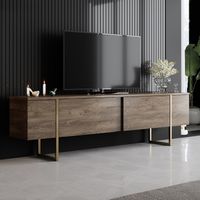 Woody Fashion Komoda za TV, Luxe - Walnut, Gold