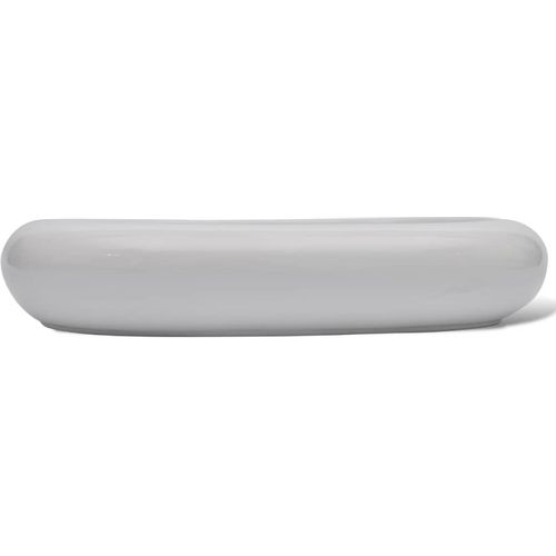 Umivaonik s miješalicom keramički ovalni bijeli slika 26