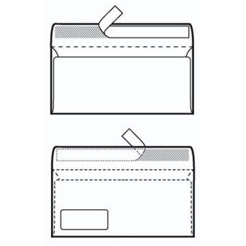 Kuverte 110x230 mm ABT PL strip, bijela slika 2