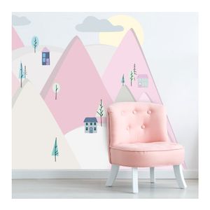 Pastelowe zidne naljepnice planine L roze