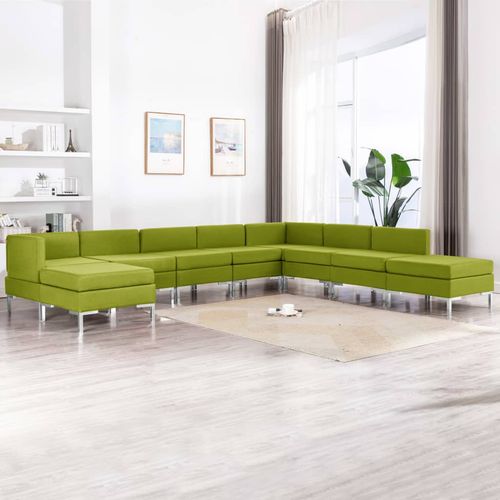 9-dijelni set sofa od tkanine zeleni slika 1