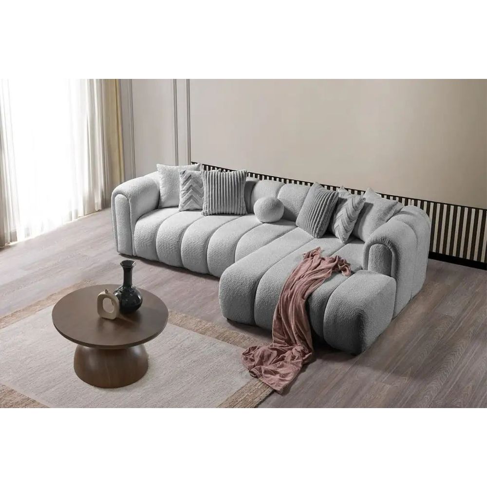 Ugaona Sofa N-Line Desna - boja: siva slika 1