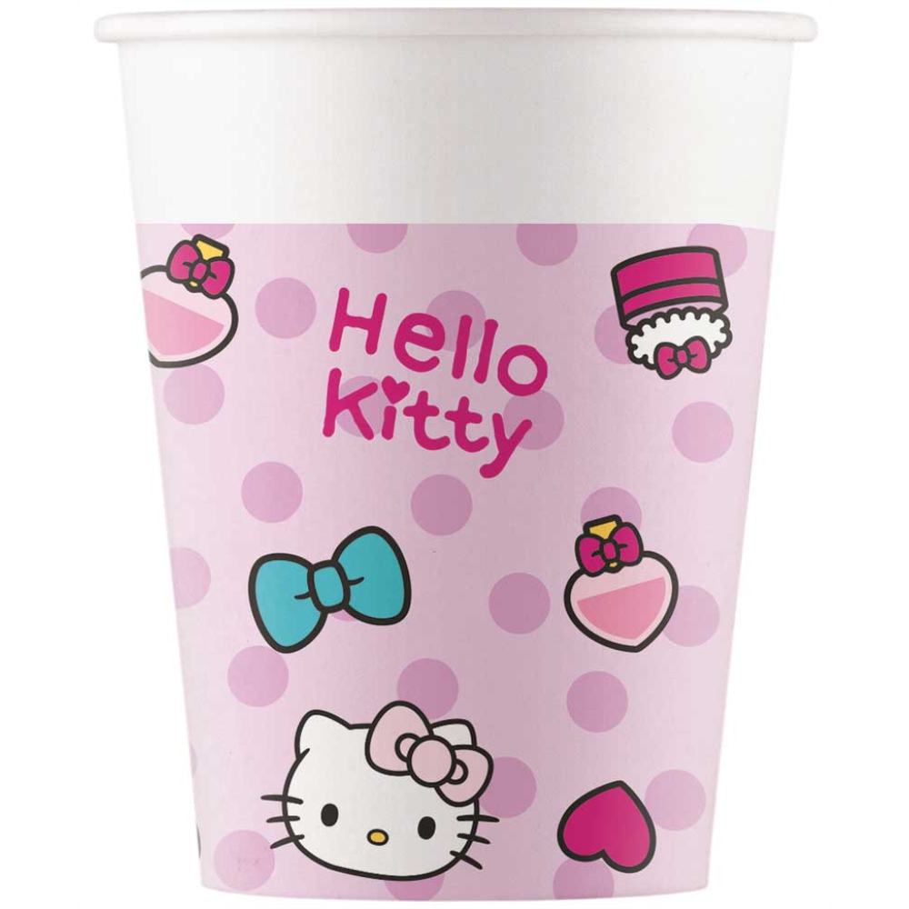 Papirne čaše Hello Kitty 200ml, 8 komada slika 1