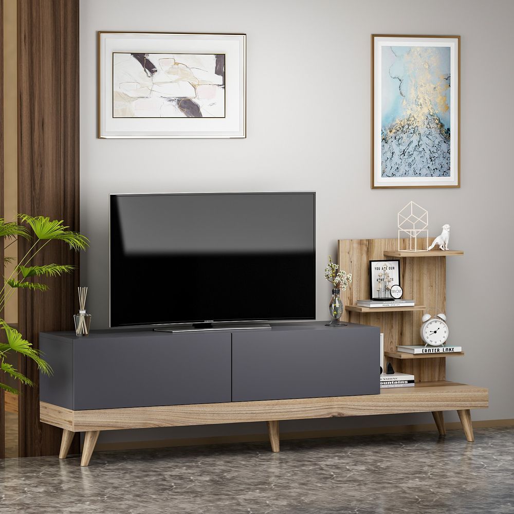 Dizajn Anthracite Ormar za TV od Oraha slika 2
