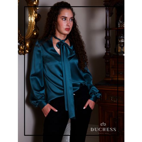 Duchess Green svilena bluza slika 1