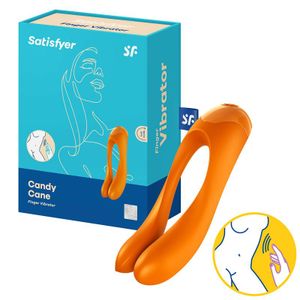 Satisfyer Candy Cane vibrator za prst - Narančasta