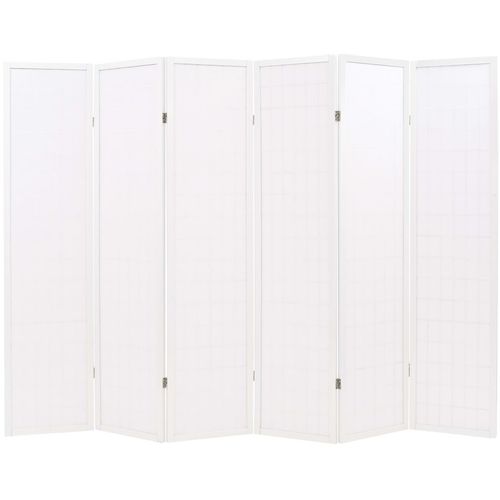 Sklopiva sobna pregrada sa 6 panela u japanskom stilu 240x170 cm bijela slika 21