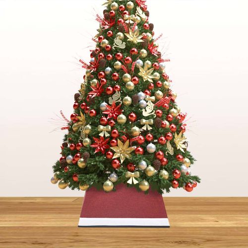 Podloga za božićno drvce crveno-bijela 48 x 48 x 25 cm slika 3