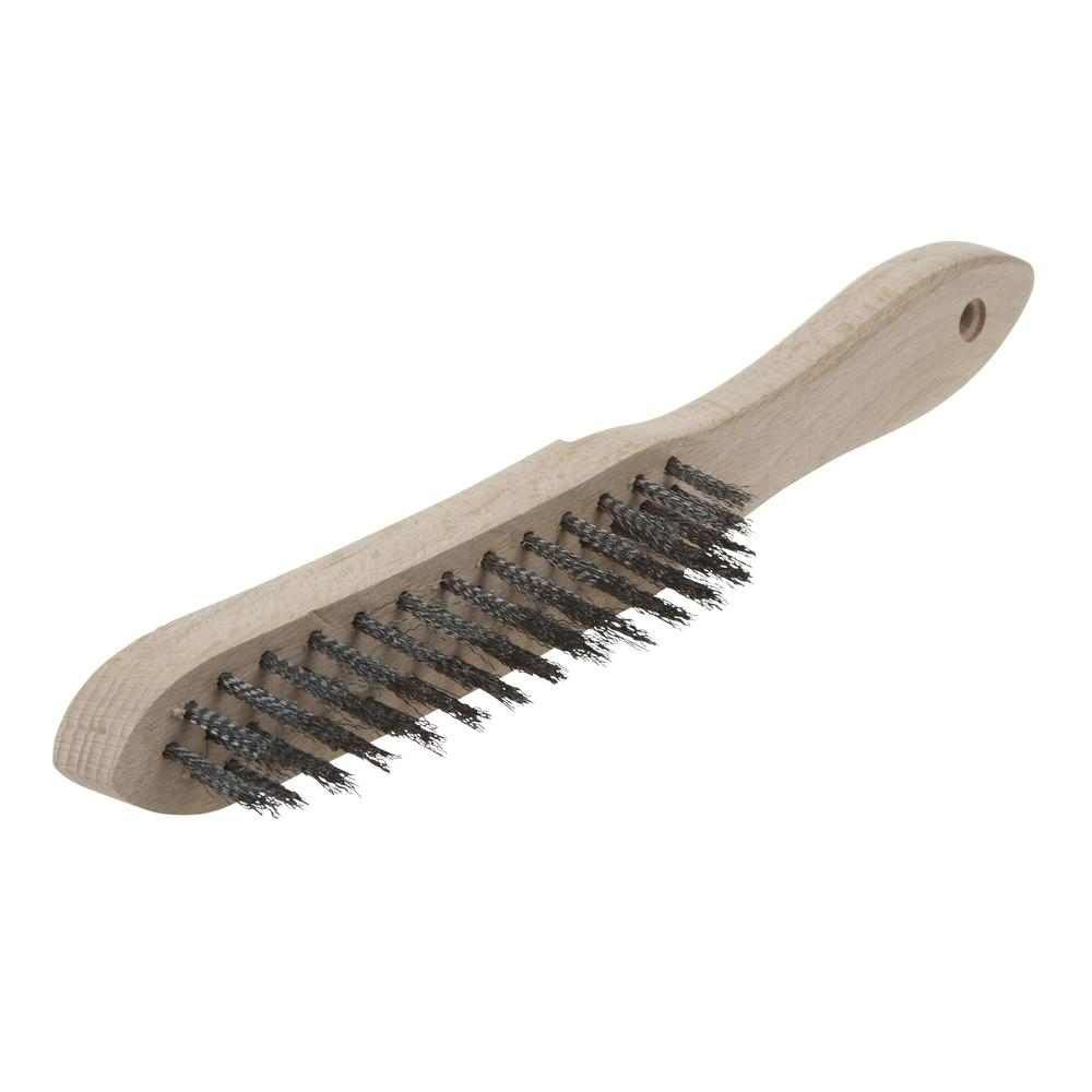 Wolfcraft Četka S Drvenom Drškom 265/140x23x0,3 mm Čelična Žica 4-Redna - 2723000 slika 1