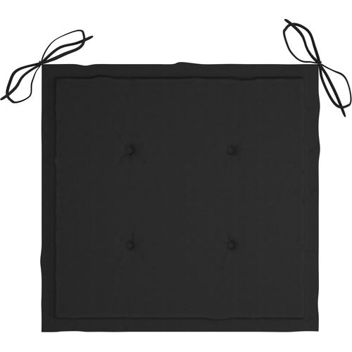 Stolica za ljuljanje s crnim jastukom od masivne tikovine slika 21