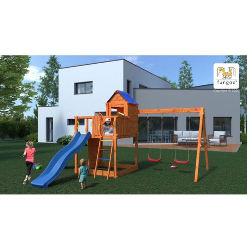 Fungoo Set Tree House 3 teak - drveno dečije igralište slika 1