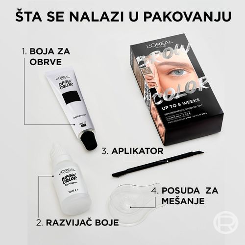 L'Oréal Paris Brow Color polutrajna boja za obrve 3.0 Dark Brunette​ slika 5