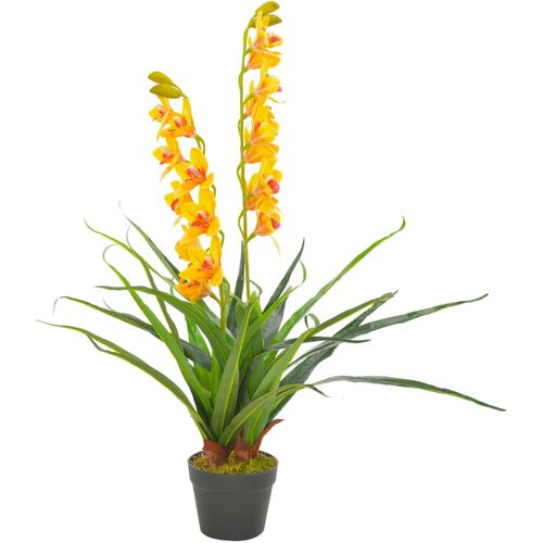 Umjetna orhideja s posudom žuta 90 cm slika 1