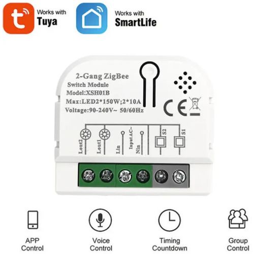 SMART-2GANGTuya Wifi DIY Self-locking daljinski upravljac Smart Switch relejni modul DC 5V/7-32V AC slika 2