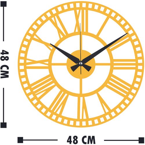 Wallity Ukrasni metalni zidni sat, Metal Wall Clock 10 - Gold slika 3